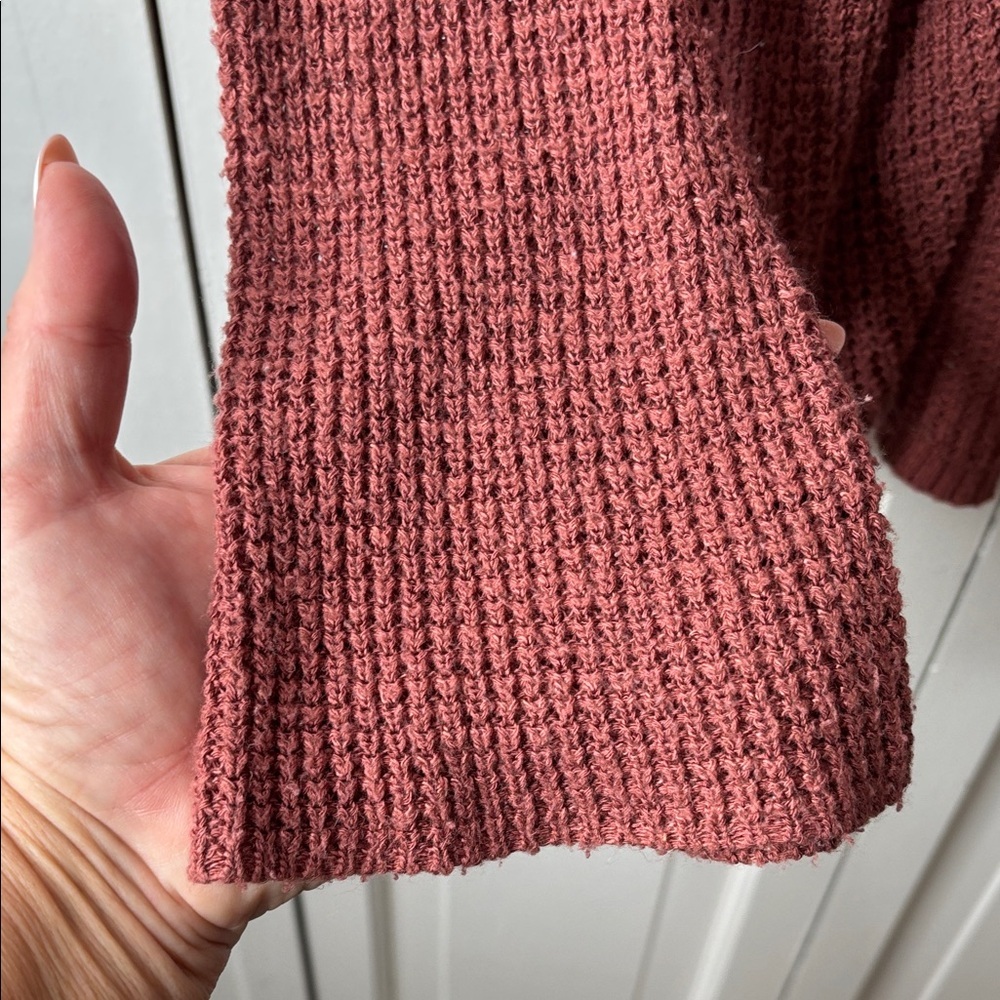 Express Open-Front Waffle Cardigan - Mauve Rose sz M - Picture 4 of 6